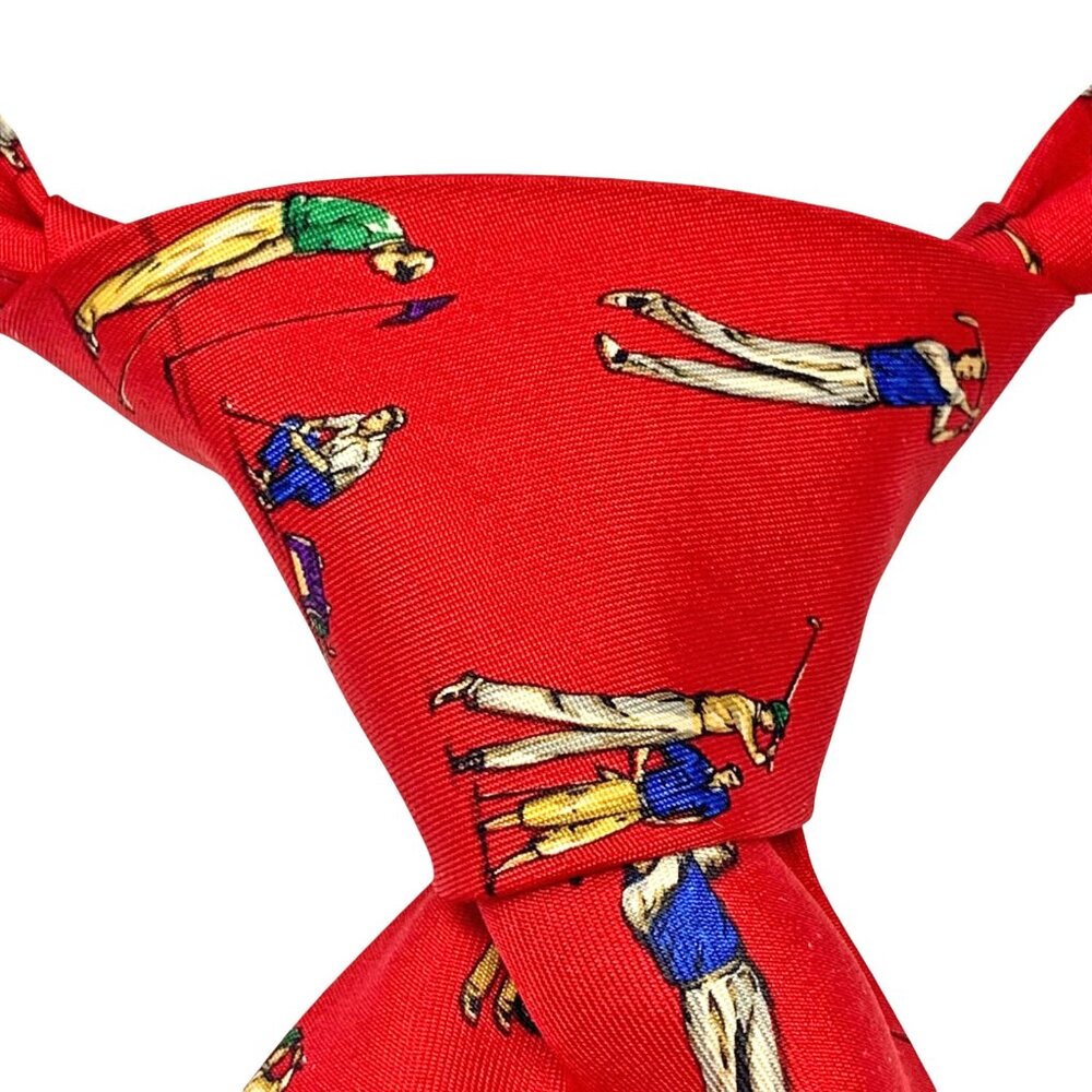 VINTAGE Polo Ralph Lauren Mens Red 100% Silk Necktie Made in the USA - Picture 3 of 8